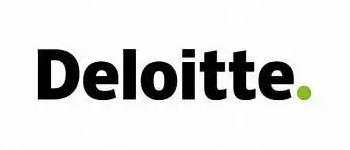 A black and white logo of the company deloitte.